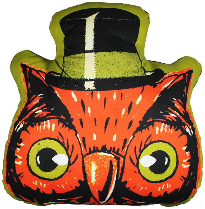 Vintage Halloween Owl Pillow